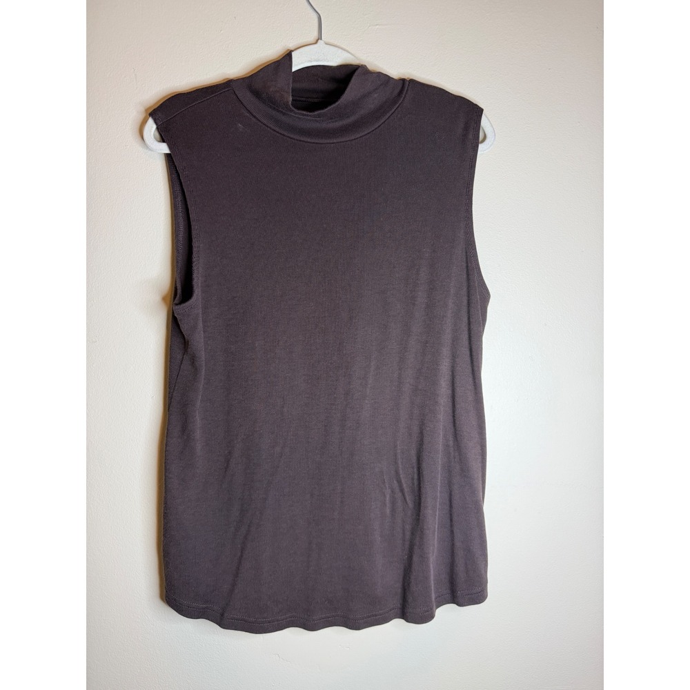 Coldwater Creek Womens XL Black Cowl Neck Sleeveless Ribbed Tank Top